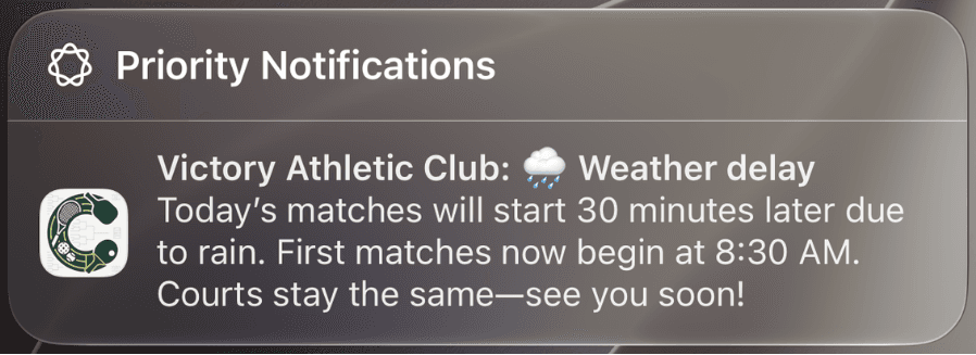 Mobile notification delivering a community announcement